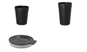 PAPSTAR Circulware Mehrweg-Trinkbecher, PP, 0,4 l, schwarz
