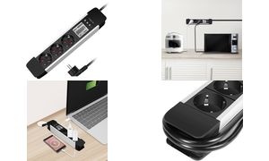 LogiLink Steckdosenleiste mit LCD-Display, 3-fach