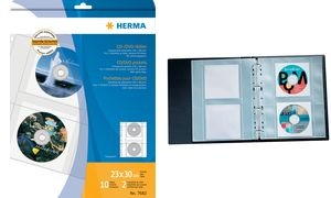 HERMA CD-/DVD-Prospekthülle für 2 CD's, A4, PP, transparent,