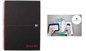 Oxford Spiralbuch "Black n' Red", DIN A5, kariert, Karton