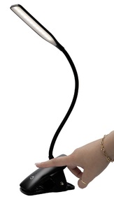 ALBA LED Akku-Leseleuchte "LEDCLIP", flexibler Arm, schwarz