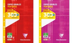 Clairefontaine Copies doubles perforées, A4, quadrillé 5x5