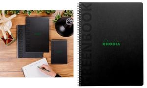 RHODIA Collegeblock GREENBOOK, DIN A5+, liniert, schwarz