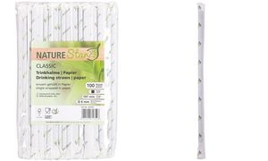 NATURE Star Papier-Trinkhalm Classic, 197 mm, schwarz