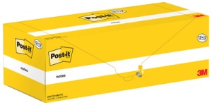 Post-it Notes Haftnotizen, 76 x 76 mm, gelb, 12+12 GRATIS