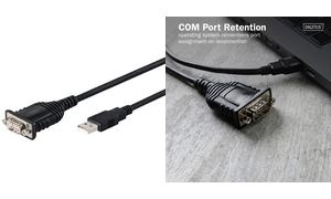 DIGITUS USB 2.0 Adapterkabel, USB-A - RS232, 1,8 m, schwarz