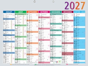 EXACOMPTA Calendrier Multicolore, 2027, 180 x 135 mm