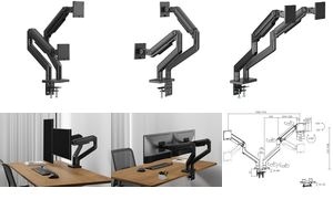 DIGITUS Doppel-Monitorhalterung, Tragkraft: 2x20 kg, schwarz