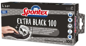 Spontex Vinyl-Handschuh Extra Black, Größe L, schwarz