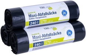 Secolan TRILine Maxi-Abfallsack, grün/schwarz, 240 Liter