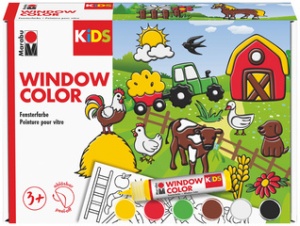 Marabu KiDS Window Color-Set "Bauernhof", 6 x 25 ml