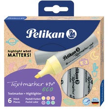 Pelikan Textmarker 490 eco, 6er Set Neon-Farben