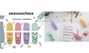 EBERHARD FABER Textmarker Mini Animal, 4er Kartonetui