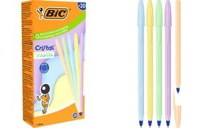 BIC Kugelschreiber Cristal Pastel, Strichfarbe: blau, 20er