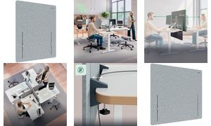 LEITZ Akustik-Tischtrennwand, (B)800 x (T)12 x (H)700 mm