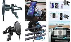 LogiLink Smartphone-KFZ-Magnethalter mit Ladefunktion, rund