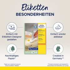 AVERY Zweckform Universal-Etiketten, 45,7 x 21,2 mm, 50+15Bl