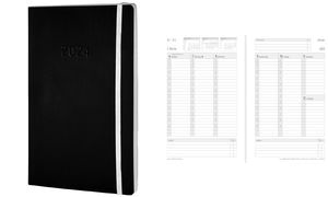 CHRONOPLAN Buchkalender "Black & White", 2025, A5, schwarz