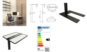 UNiLUX LED-Stehleuchte ATLAS, Höhe: 1.950 mm, schwarz