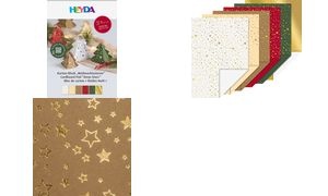 HEYDA Bastelkarton-Block "Weihnachtssterne", A4, 12 Blatt