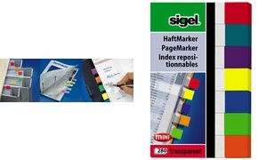 sigel Haftmarker Transparent mini, 50 x 12 mm, 280 Blatt