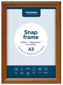 EUROPEL Plakatrahmen Premium, DIN A4, 25 mm, Holzoptik