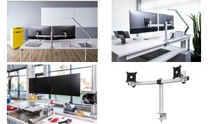 DURABLE Monitorhalterung für 2 Monitore, Tischklemme