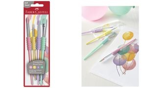 FABER-CASTELL Synthetikhaarpinsel-Set Pastell