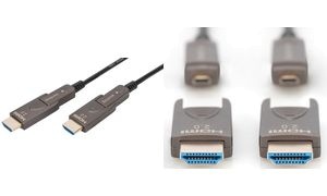 DIGITUS HDMI AOC Hybrid Glasfaserkabel, 4K, schwarz, 10 m