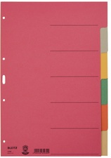 LEITZ Karton-Register extrastark, blanko, A4, 6-teilig, grau