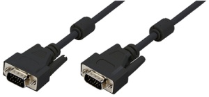LogiLink VGA Monitorkabel, Stecker - Stecker, schwarz, 15 m
