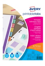 AVERY Onglets adhésifs personnalisables, A4, assorti