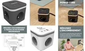 Fellowes Steckdosenwürfel Power Cube, Typ E, schwarz