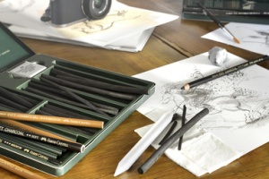 FABER-CASTELL PITT CHARCOAL Set, 24-teiliges Etui
