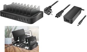 LogiLink USB-Ladestation, 4x USB-A & 6x USB-C, 120 Watt