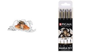 SAKURA Fineliner PIGMA MICRON Manga Set, sepia, 4er Etui