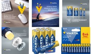 VARTA Alkaline Batterie "LONGLIFE POWER", Micro AAA, 8+4