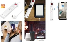 LogiLink Wi-Fi Smart Steckdosenleiste, 3-fach + 4x USB, weiß