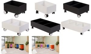 PAPERFLOW Rollsockel für 1 Wertstoffsammelbox, schwarz