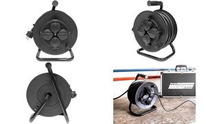 BRÜDER MANNESMANN Outdoor-Kabeltrommel, IP44, schwarz