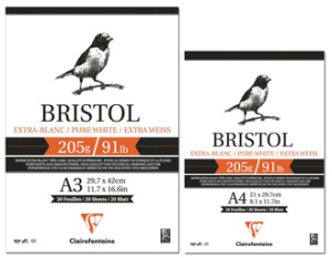 Clairefontaine Zeichenpapierblock BRISTOL, DIN A4, 20 Blatt