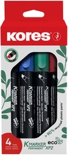 Kores Permanent-Marker "ECO XP1", Rundspitze, 4er Etui