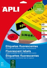 APLI Adress-Etiketten, 64 x 33,9 mm, neongelb