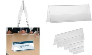 EUROPEL Tisch-Namensschild, 210 x 75 mm, Dach-Form, 5er-Set