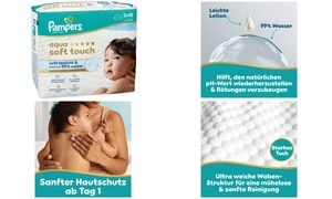 Pampers Feuchttücher aqua soft touch, 3er Pack