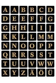 HERMA Buchstaben-Sticker A-Z, Folie geprägt, schwarz/gold