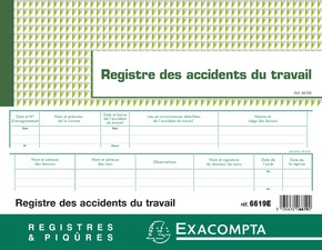 EXACOMPTA Registre des accidents du travail
