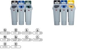 Rubbermaid Slim Jim Recycling-Station, Etikettensatz