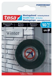 tesa Powerbond Montageband für Mauerwerk, 19 mm x 1,5 m