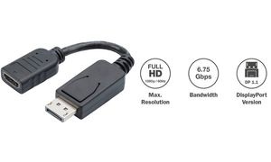 DIGITUS Adapterkabel, DisplayPort - HDMI Typ A